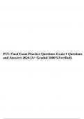 PTU Final Exam Practice Questions Exam 1 Questions and Answers 2024 (A+ Graded 1000%Verified).