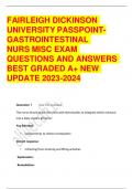 Nurs MISC passpoint gastrointestinal EXAM QUESTIONS & ANSWERS/ LATEST UPDATE 2023-2024 / RATED A+