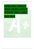 NURS 6551 Week 6 FINAL EXAM LATEST  UPDATE 2023 /2024  Quiz.docx Week 6Quiz NURS 6551 – Primary Care of Women