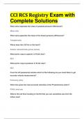 CCI RCS Registry Exam with Complete Solutions 