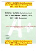 NUR2755 / NUR 2755 Multidimensional Care IV / MDC 4 Exam 3 Review (Latest 2021 / 2022) Rasmussen NUR2755 / NUR 2755 Multidimensional Care IV / MDC 4 Exam 3 Review (Latest 2021 / 2022) Rasmussen NUR2755 / NUR 2755 Multidimensional Care IV / MDC 4 Exam 3 Re