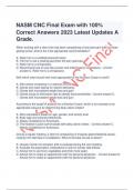 NASM CNC Final Exam with 100%  Correct Answers 2023 Latest Updates A  Grade