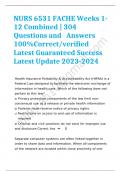 Nurs 6531 fache weeks 1 EXAM  QUESTIONS & ANSWERS/ LATEST UPDATE 2023-2024 / RATED A+