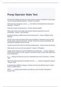 Pump Operator State Test 100% Solved