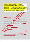 CHEM 210 MODULE 1, EXAM PORTAGE LEARNING CHEM191 MODULE 2 LATEST UPDATED CHEM MODULE 3 NEW GENERATION 2024 A+ GRADED 100% TOPSCORE!!!