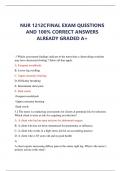 Bundle For 1 NUR 1212C Final Exam 1 2022-2023 100 QUESTIONS AND CORRECT ANSWERS