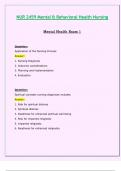 Exam 1 & Exam 2: NUR2459 / NUR 2459 (Latest 2024 / 2025 UPDATES STUDY BUNDLE) Mental And Behavioral Health Nursing | Questions and Verified Answers | Graded A - Rasmussen