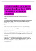 SEJPME Mod 9- Joint Force Leadership Post Test 100%  VERIFIED ANSWERS  2024/2025