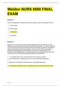 Walden NURS 6660 FINAL EXAM