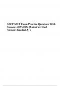 ASCP MLT Exam Practice Questions With 100% Correct Answers Latest Updated 2024 (Graded A+)