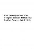 Rma Exam Questions With Complete Solutions 2024 (Verified Answers)