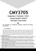 CMY3705  Assignment 1 (ANSWERS) Semester 1 2024 - DISTINCTION GUARANTEED