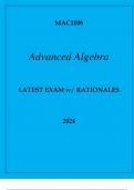 MAC1106 ADVANCED ALGEBRA LATEST EXAM WITH ALGEBRA 2024