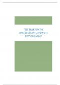 The Psychiatric Interview 4th Edition Carlat Test Bank