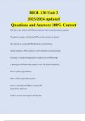 BIOL 130 Unit 3 2023/2024 updated Questions and Answers 100% Correct