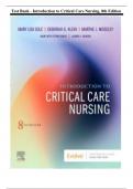 Test Bank - Introduction to Critical Care Nursing, 8th Edition (Sole, 2021), Chapter 1-21 | All Chapters