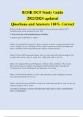 BOSR DCF Study Guide 2023/2024 updated Questions and Answers 100% Correct