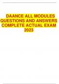 2024 DAANCE ALL MODULES QUESTIONS AND ANSWERS COMPLETE ACTUAL EXAM 