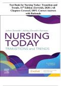 Test Bank for Nursing Today: Transition and Trends, 11th Edition (Zerwekh, 2020) | All Chapters Covered | 100% Correct Answers with Rationale