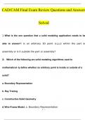 CAD/CAM Final Exam Review Questions and Answers Solved