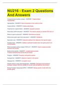 NU216 - Exam 2 Questions And Answers