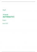 AqA  A-level MATHEMATICS  Paper1  June 2023 