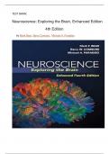 Test Bank for Neuroscience: Exploring the Brain 4th Edition by Bear latest edition 2024