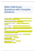 WGU C208 Exam Questions with Complete Solutions