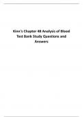 Kinn's Chapter 48 Analysis of Blood Test Bank Study Questions and Answers.