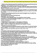 Planning and Control for Food and Beverage Operations Final Study  1. Which of the following would be classified as noncommercial food service operation?: meals prepared and served in a nursing home 2. Managers are meeting the labor shortage challenge fac