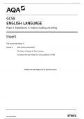 GCSE AQA June 2024 English Language Paper 1 With Insert Sheet