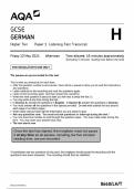 GCSE AQA May 2024 Higher German Paper 1 Listening Transcript