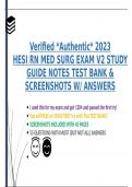 Verified *Authentic* 2023 HESI RN MED SURG EXAM V2 STUDY GUIDE NOTES TEST BANK & SCREENSHOTS W/ ANSWERS