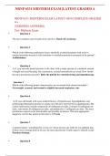 NRNP 6531 MIDTERM EXAM LATEST 100%COMPLETE GRADED  A+ (VERIFIED ANSWERS) Test Midterm Exam • Question 2 The most common cancer found on the auricle is: Basal cell carcinoma • Question 3 Which of the following medication classes should be avoided in patien