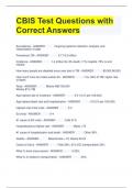 CBIS Test Questions with Correct Answers