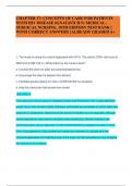 CHAPTER 17: CONCEPTS OF CARE FOR PATIENTS  WITH HIV DISEASE IGNATAVICIUS: MEDICALSURGICAL NURSING, 10TH EDITION TEST BANK |  WITH CORRECT ANSWERS | ALREADY GRADED A+