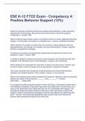 ESE K-12 FTCE Exam - Competency 4 Positive Behavior Support (12%)