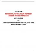  Test Bank for Pharmacology A Patient-Centered Nursing Process Approach 10th Edition By Linda McCuistion, Kathleen DiMaggio, Mary Beth Winton, Jennifer Yeager |All Chapters,  Year-2024|