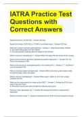 IATRA Practice Test Questions with Correct Answers 