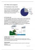 Summary Cambridge IGCSE Environmental Management Unit 4 (Water and it's management)