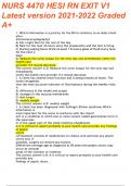 NURS /2022 HESI RN EXIT V1Latest update version 2021/2022 NURS /2022 HESI RN EXIT V1(160 Q& A) Latest update version 2021/2022 GRADED A++