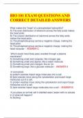 Bio 101 EXAM PRETEST QUESTIONS  WITH VERIFIED ANSWERS LATEST  UPDATE  Which type of protein would more likely be able to function as a  channel through the plasma membrane - ANSWER integral both carrier and ________ proteins are involved in passive  trans