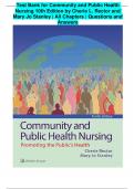 Test Bank for Community and Public Health Nursing 10th Edition by Cherie L. Rector and Mary Jo Stanley | All Chapters | Questions and Answers