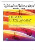 Test Bank for Human Physiology an Integrated Approach 8th Edition (Silverthorn, 2019) | All Chapters Covered