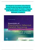 Test Bank for Essentials of Psychiatricmental Health Nursing by Elizabeth M. Varcarolis and Chyllia D. Fosbre | Chapters 1-28 | All Questions with Answers and Rationale | Graded A+