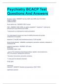 Psychiatry BCACP Test Questions And Answers