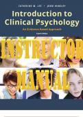 INSTRUCTOR MANUAL Introduction to Clinical Psychology 4th Edition Test Bank