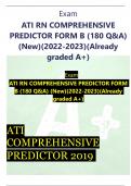 ATI RN COMPREHENSIVE PREDICTOR FORM B (180 Q&A) (New)(2022-2023)(Already graded A+) 