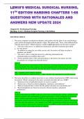 LEWIS’S MEDICAL SURGICAL NURSING, 11TH EDITION HARDING CHAPTERS 1-68 QUESTIONS WITH RATIONALES AND ANSWERS NEW UPDATE 2024