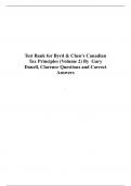 Test Bank for Byrd & Chen's Canadian Tax Principles (Volume 2) By  Gary Donell, Clarence Questions and Correct Answers